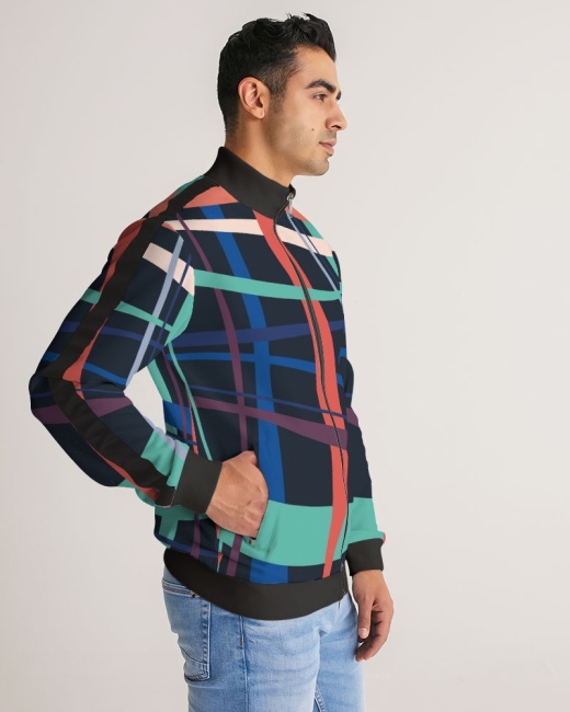 Men's Stripe-Sleeve Track Jacket Weave