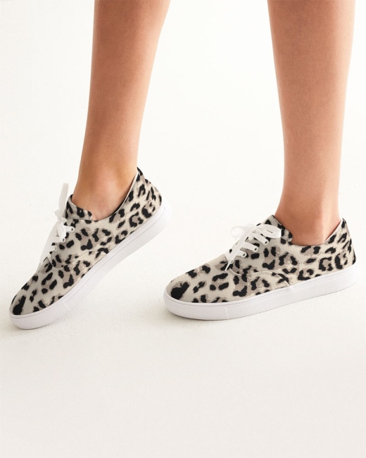 Women's Lace Up Canvas Shoe Leopard Print