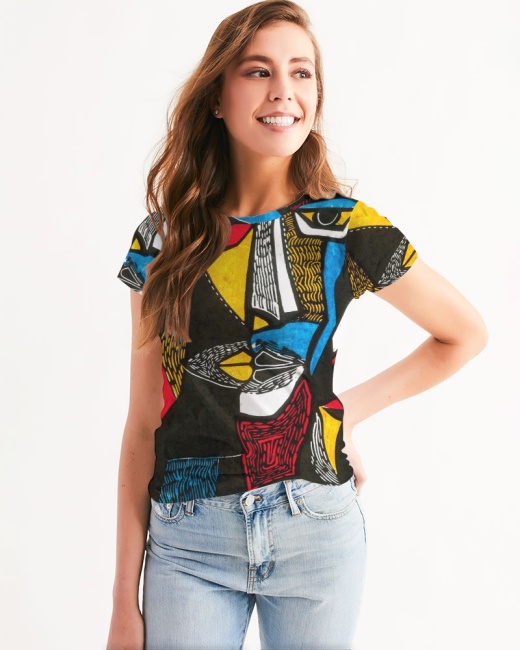 Women's Tee Abstract Face