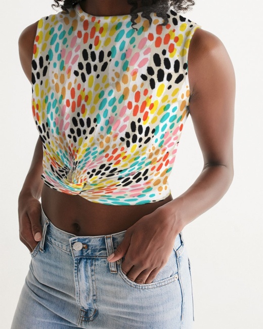 Women's Twist-Front Tank Multi Cheetah