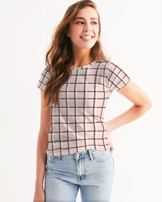 Women's Tee Pink Windowpane
