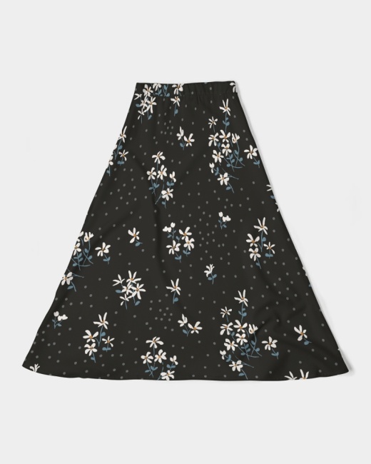 Women's A-Line Midi Skirt Wild Flowers