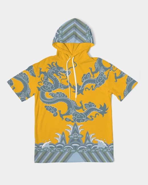 Men's Premium Heavyweight Short Sleeve Hoodie Ocean Waves