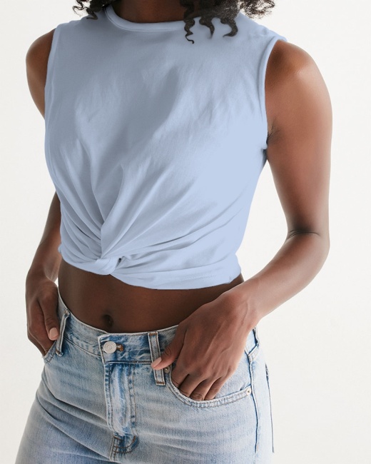 Women's Twist-Front Tank Light Blue