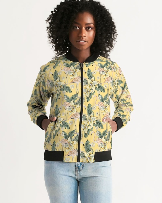 Women's Bomber Jacket Tropical Flamingo