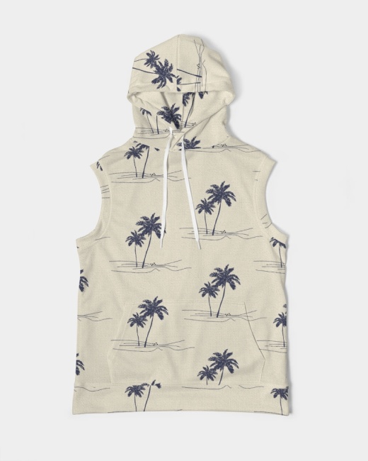 Men's Premium Heavyweight Sleeveless Hoodie - Plam Tree
