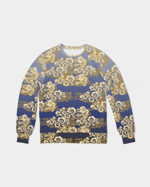 Men's Classic French Terry Crewneck Pullover Fortune Clouds
