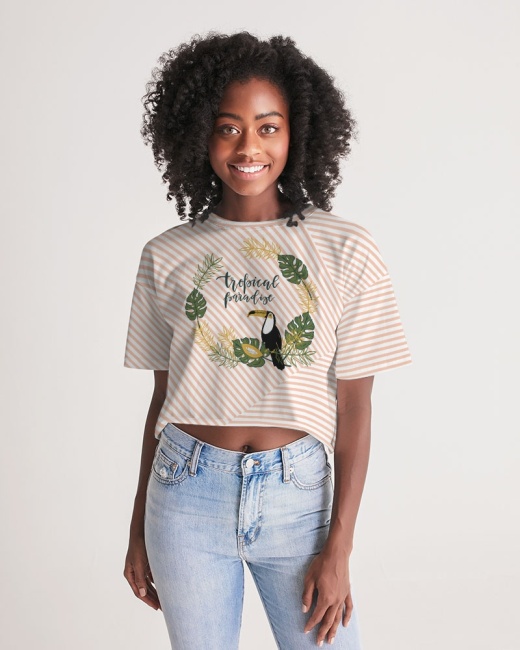 Women's Lounge Cropped Tee Peach Flavor