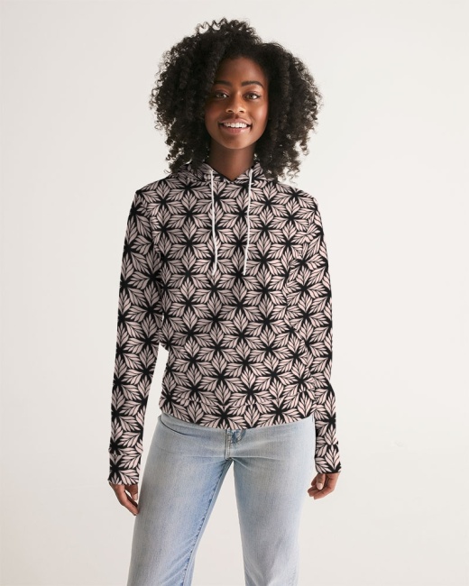 Women's Hoodie Pink Leaf Geo