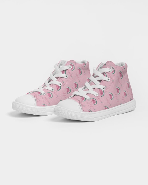 Kids Hightop Canvas Shoe Sunshine Watermelon