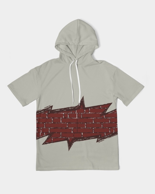 Men's Premium Heavyweight Short Sleeve Hoodie Brick