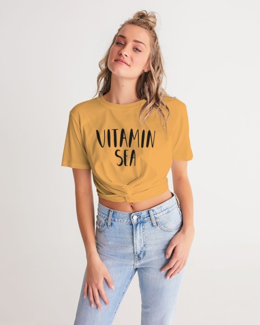 Women's Twist-Front Cropped Tee Marigold