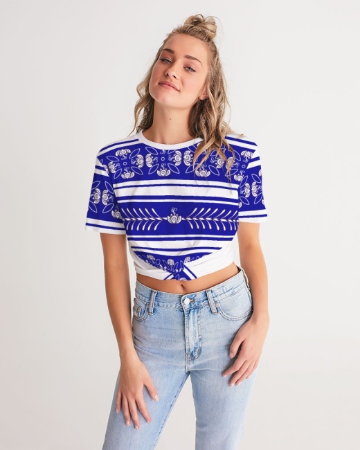 Women's Twist-Front Cropped Tee Porcelain