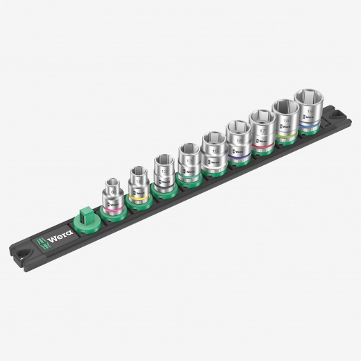 Wera 005430 Metric 3/8" Drive Zyklop Socket Set With Magnetic Holder, 9 Pieces