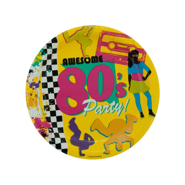 Awesome 80'S Party Plates, Pack Of 24