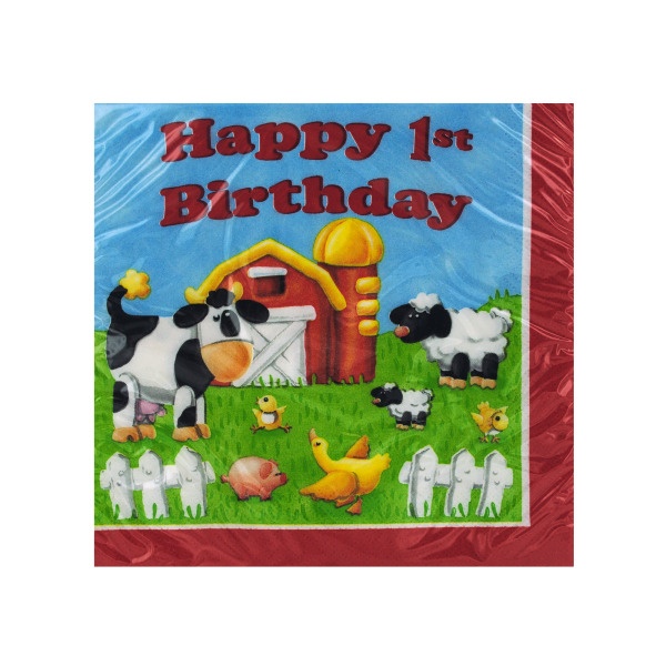 16Ct On The Farm Napkins, Pack Of 24