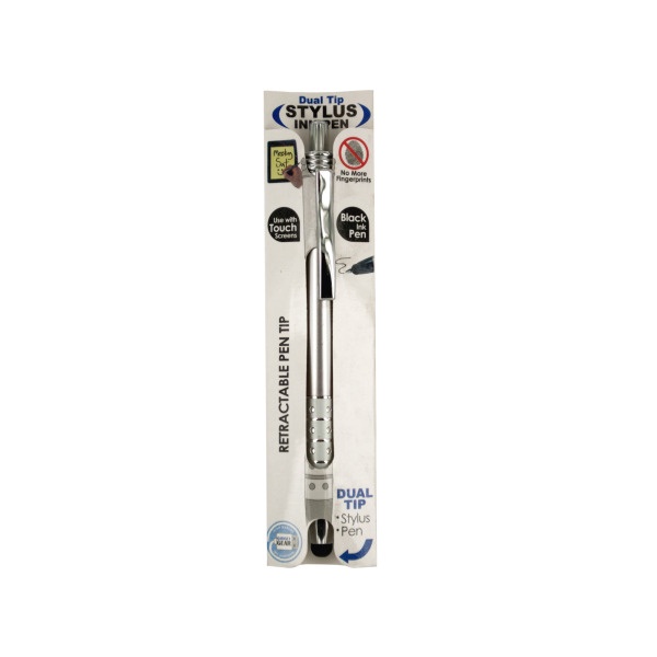 Dual Tip Retractable Stylus Ink Pen, Pack Of 24
