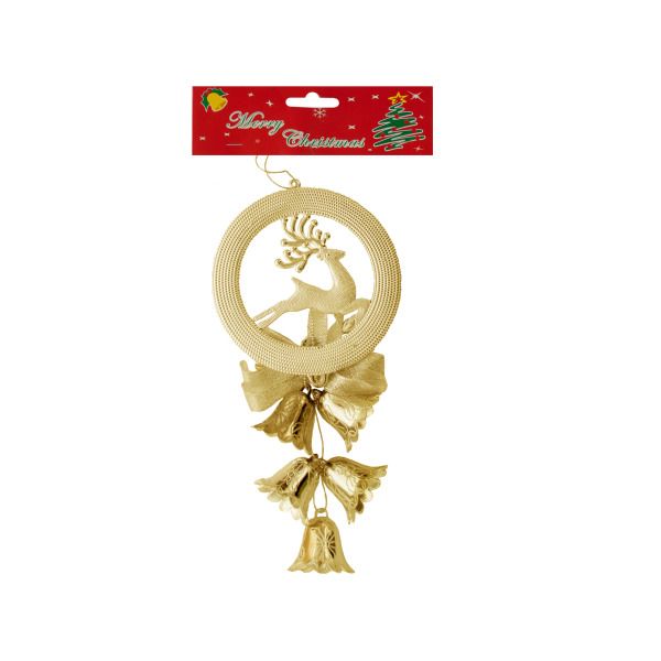 Christmas Bells/Reindeer Hanging Decoration, Pack Of 24