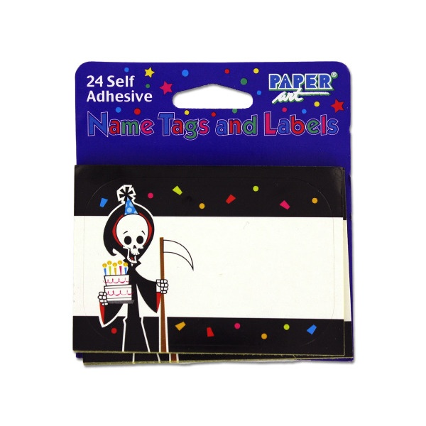 Grim Reaper Name Tags/Labels, Pack Of 24, Pack Of 24