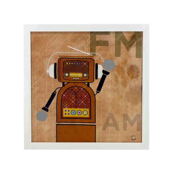 Fm / Am Radio Robot Light Up Art