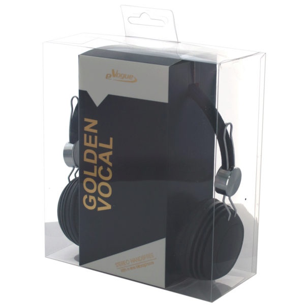 Black Stereo Headphones With In-Line Microphone, Pack Of 4