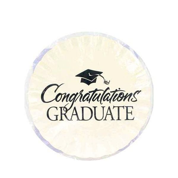 White Graduation Scalloped Paper Tray, Pack Of 24