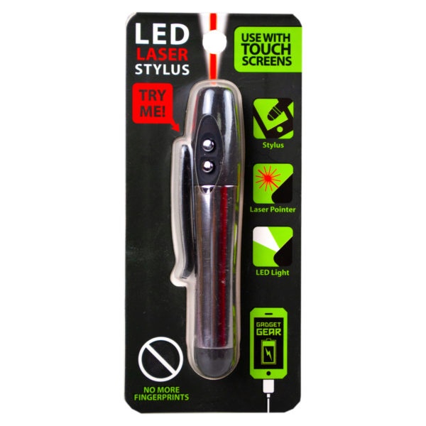 4" Dual Led Light And Laser Pointer Stylus, Pack Of 20