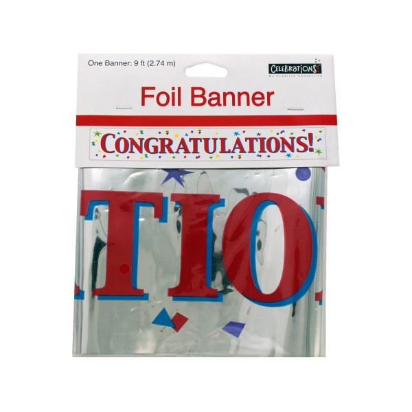 Congratulations Foil Party Banner, Pack Of 24