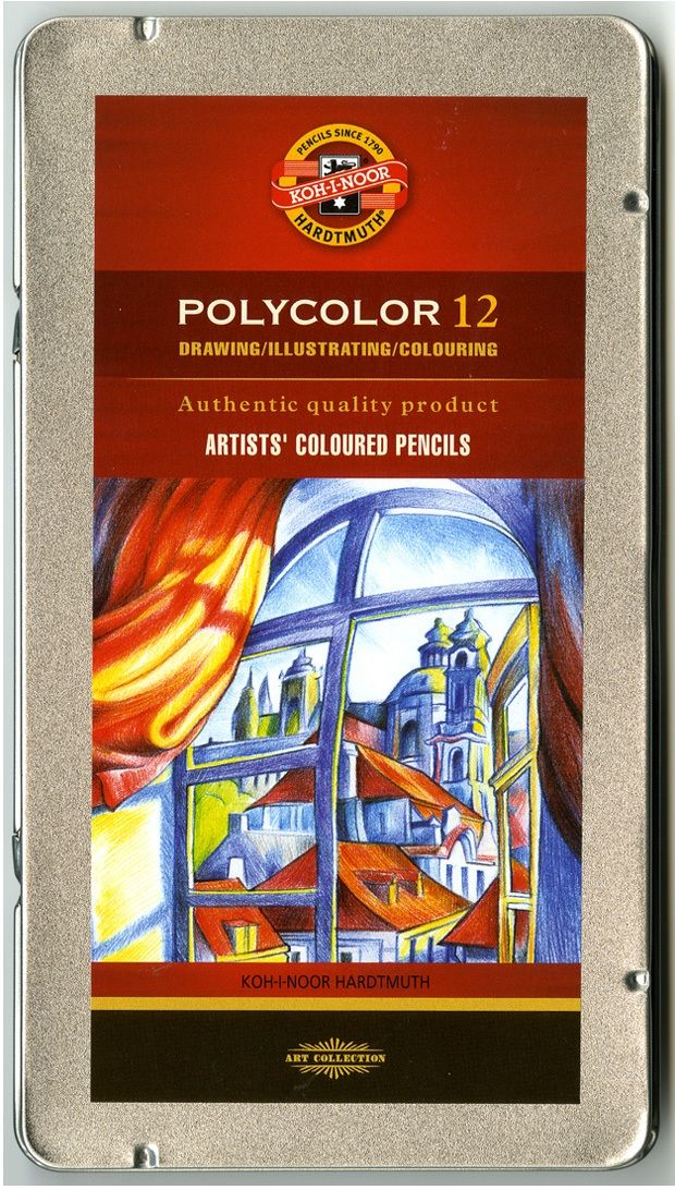 Polycolor Pencil Set, 12 Piece, Assorted Colors In A Tin