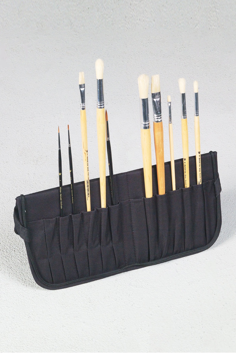 Just Stow-It® Easel-Back Brush Case, Black