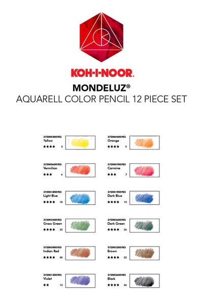  Koh-I-Noor® Mondeluz® Aquarell Colored Pencil Sets - 36 Piece