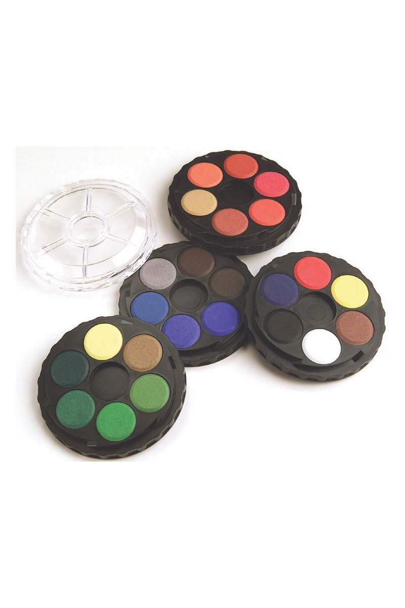 Watercolor Wheel Sets, 24 Colors, Carded