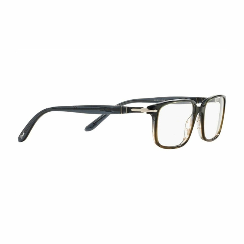 Persol Dark Grey Rectangular Men's Plastic Eyeglasses
