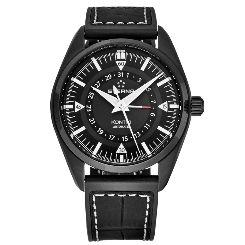 Eterna Men's 'Kontiki' Black Dial Swiss Automatic Watch