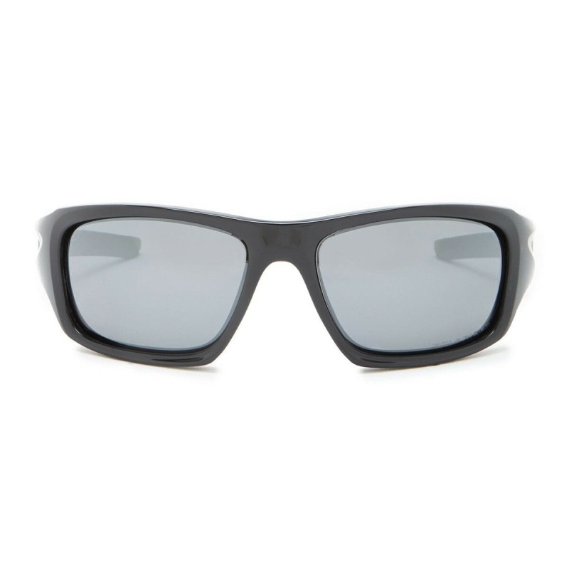 Oakley Valve Polished Black Rectangular Black Iridium Polarized Lenses