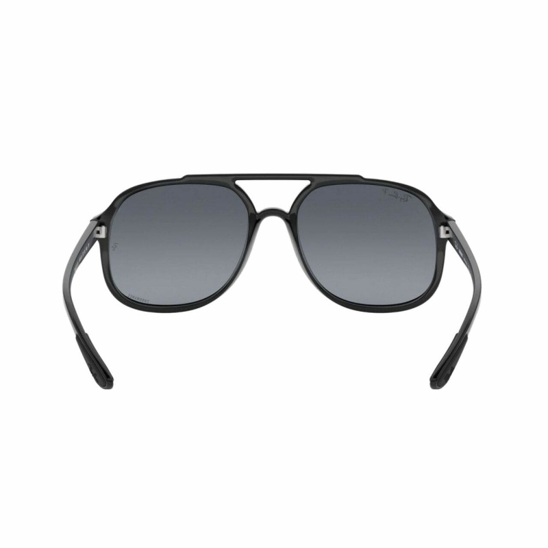 RayBan Black Square Blue Gradient Mirror Chromance Lens Sunglasses