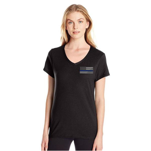 Thin Blue Line Flag V-Neck T-Shirt
