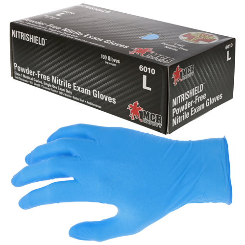 Large 4 Mil Powder-Free Nitrile Gloves