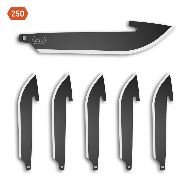 2.5 Drop-Point Blade Pack (Black, 6 Blades)
