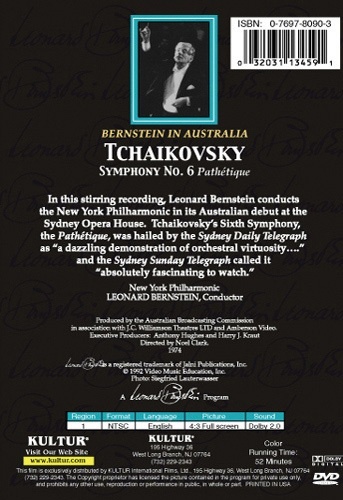 BERNSTEIN IN AUSTRALIA: TCHAIKOVSKY SYMPHONY NO.6 DVD 5 Classical Music