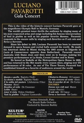 Luciano Pavarotti Gala Concert (Covent Garden) DVD 5 Opera