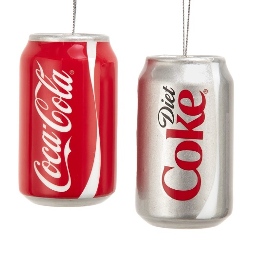 Coca-Cola Coke & Diet Coke Decoupage Ornaments, 2 Assorted