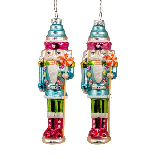 6" Glass Nutcracker Ornaments, 2 Assorted