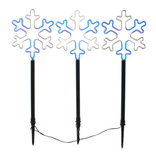 26" Multi-Function Led Snowflake Yard Stakes
