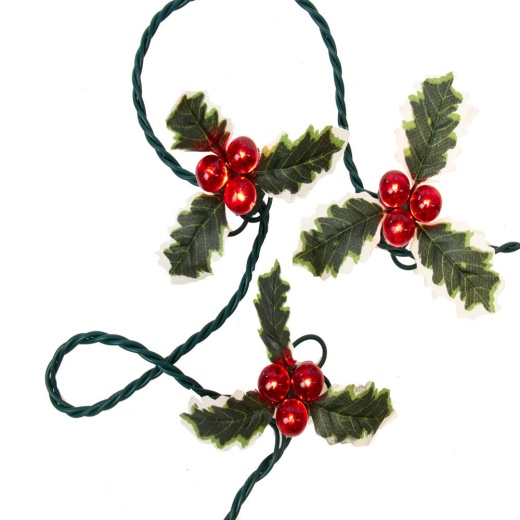 14' UL 36-Light Holly Berry Cluster Light Set