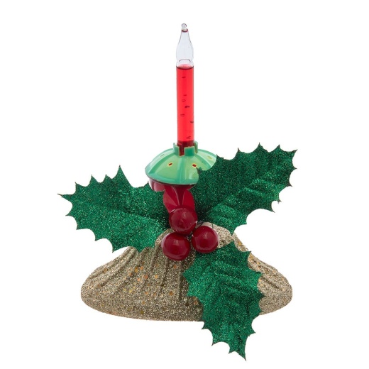 6.9" Tripple Holly Berry Bubble Light Candelabra