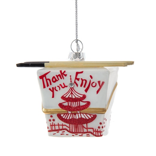 Glass Chinese Take-Out Box Ornament