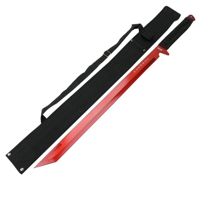 26" Red Ninja Sword Stainless Steel With Sheath