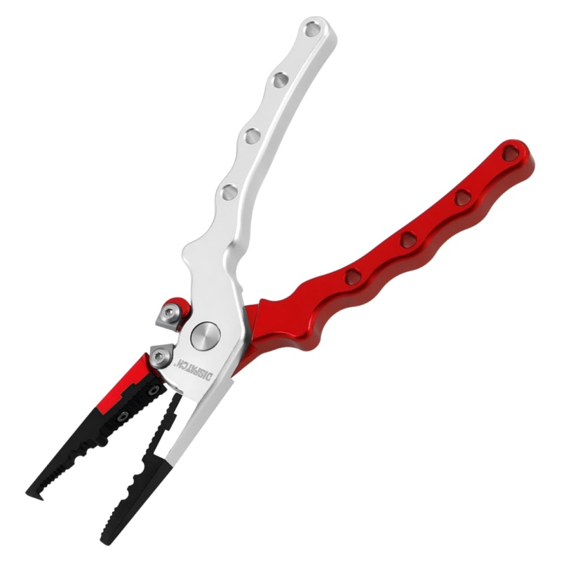 Dispatch 7.8" Aluminum Braid Cutters & Split Ring Fishing Pliers With Side Cutter – Red/White