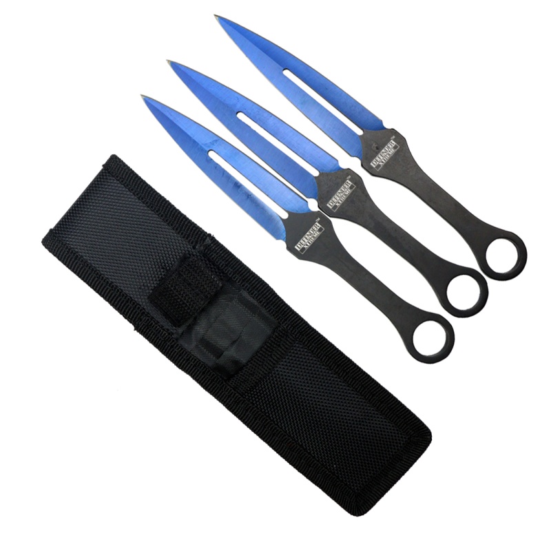 Defender-Xtreme 7" Blue Color Blade Throwing Knife Set